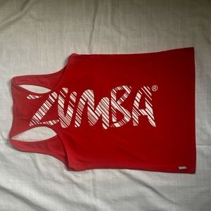 Zumba racer back red tank